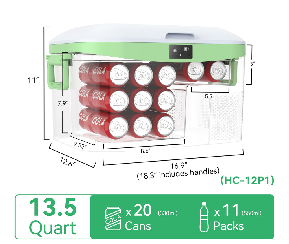 Megiu 12V portable refrigerator control panel enables easy temperature adjustments on the go.