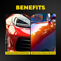 Meguiar's 6in finishing pad mounted on a rotary polisher for consistent polishing results