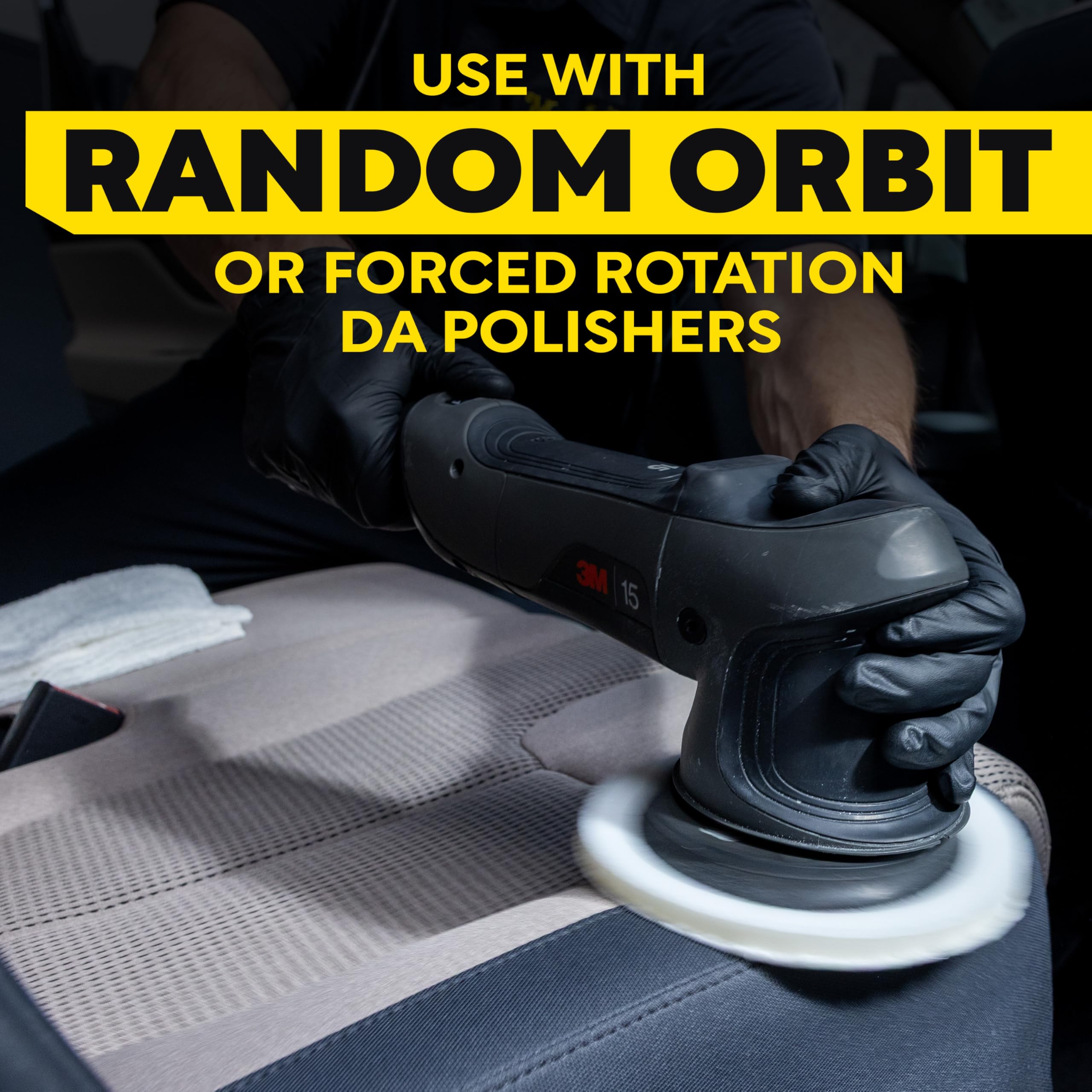 Meguiar's 6in microfiber pad for heavy defect removal with compounds.