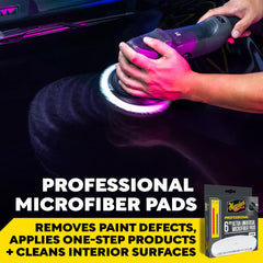 Meguiar's 6-inch universal microfiber pad closeup for smooth polishing and gloss boost.