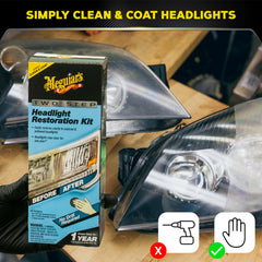 Meguiar's abrasive pad used for manual restoration removing yellowing without drilling