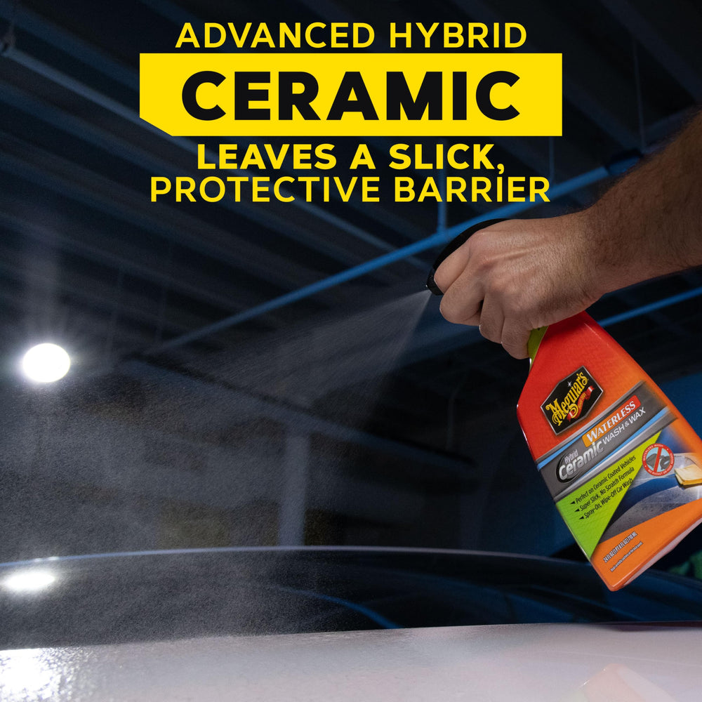 Glass and plastic trim cleaned safely with Meguiar's waterless solution