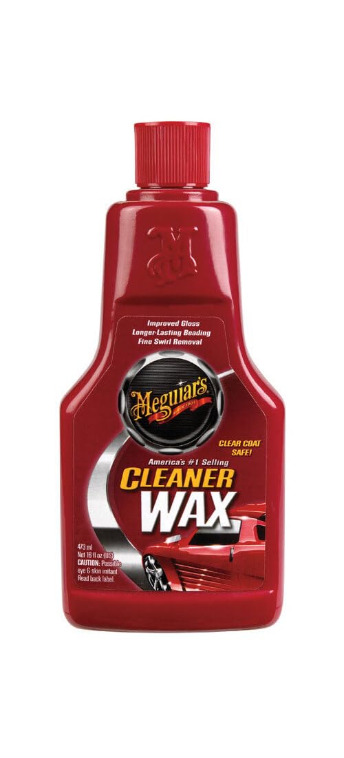 Meguiar's liquid on car surface reveals streak-free shine