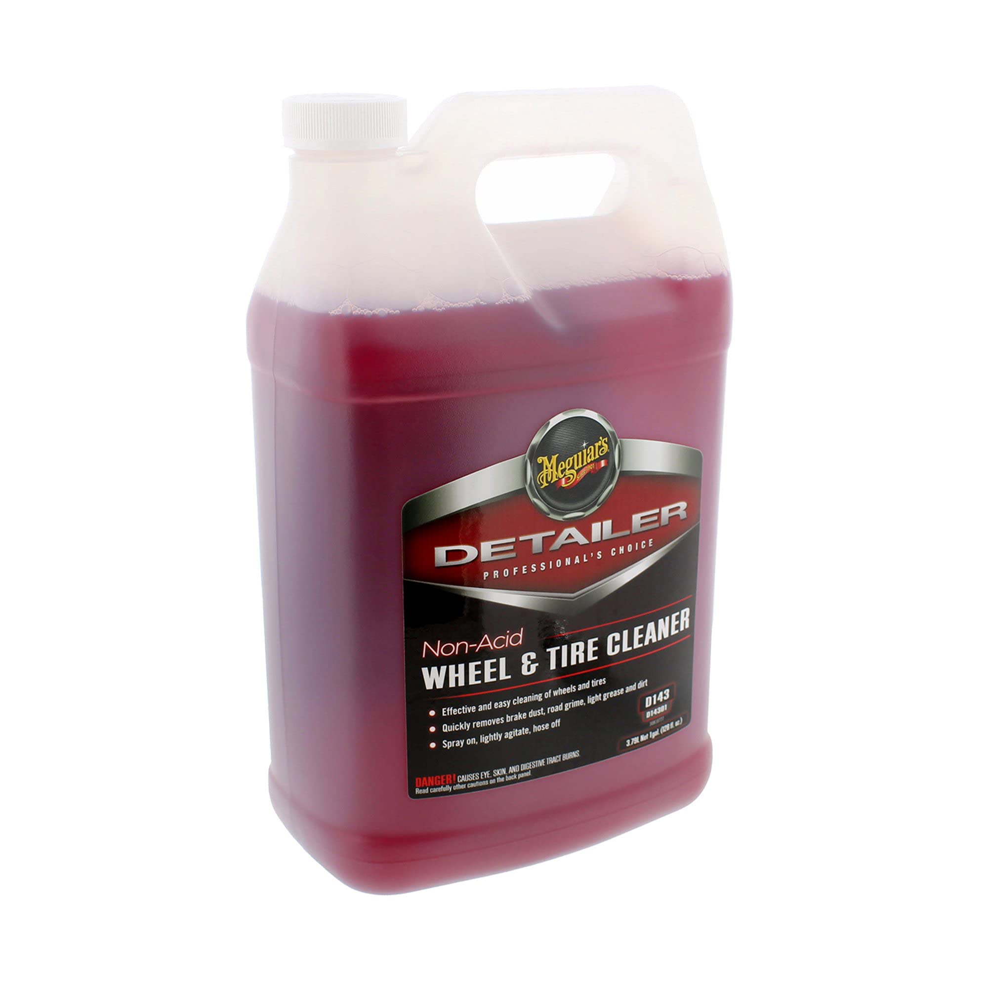 Meguiar's D14301 spray-on action on dirty wheels demonstrating easy application