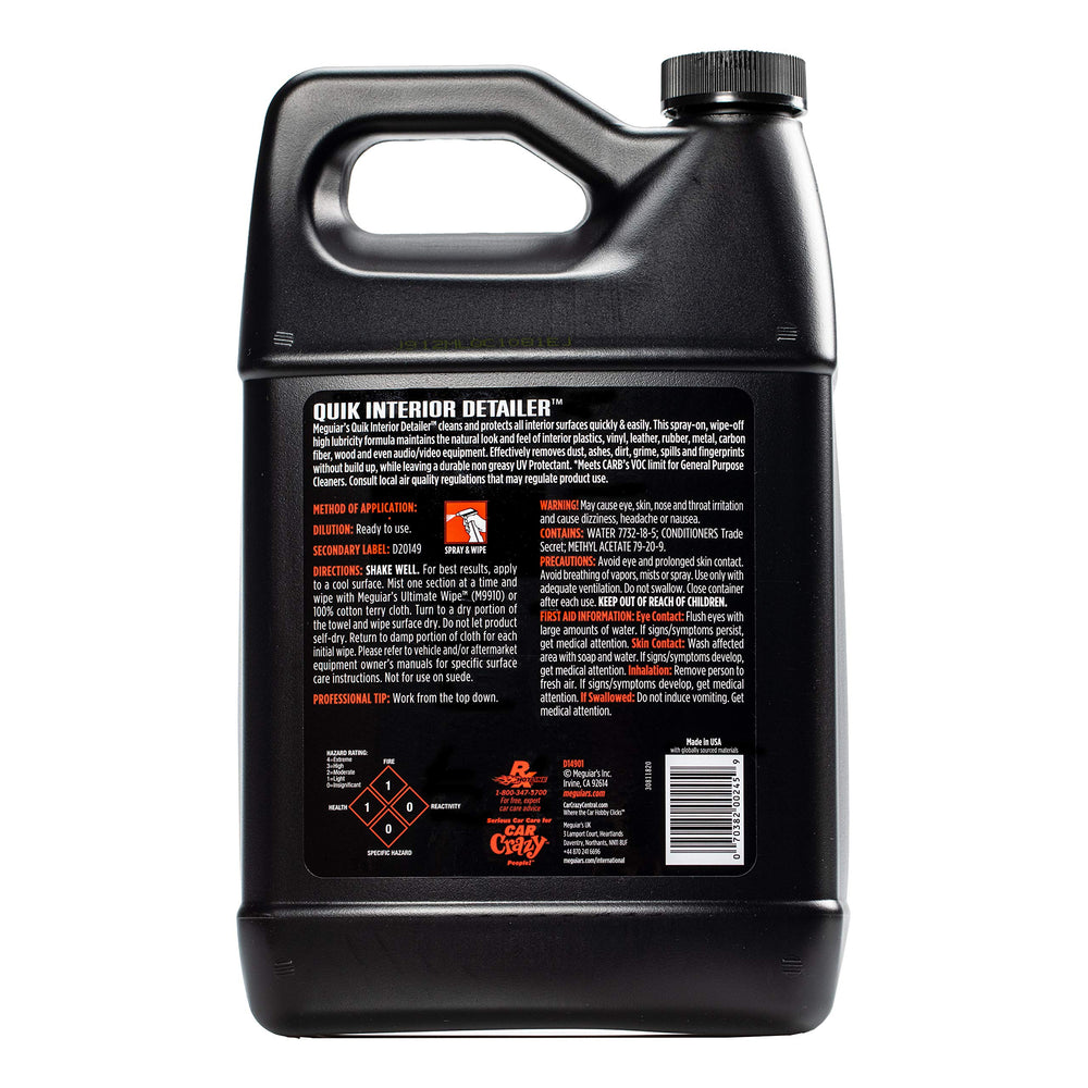 Dashboard surface cleaned with Meguiar's Quik Interior Detailer