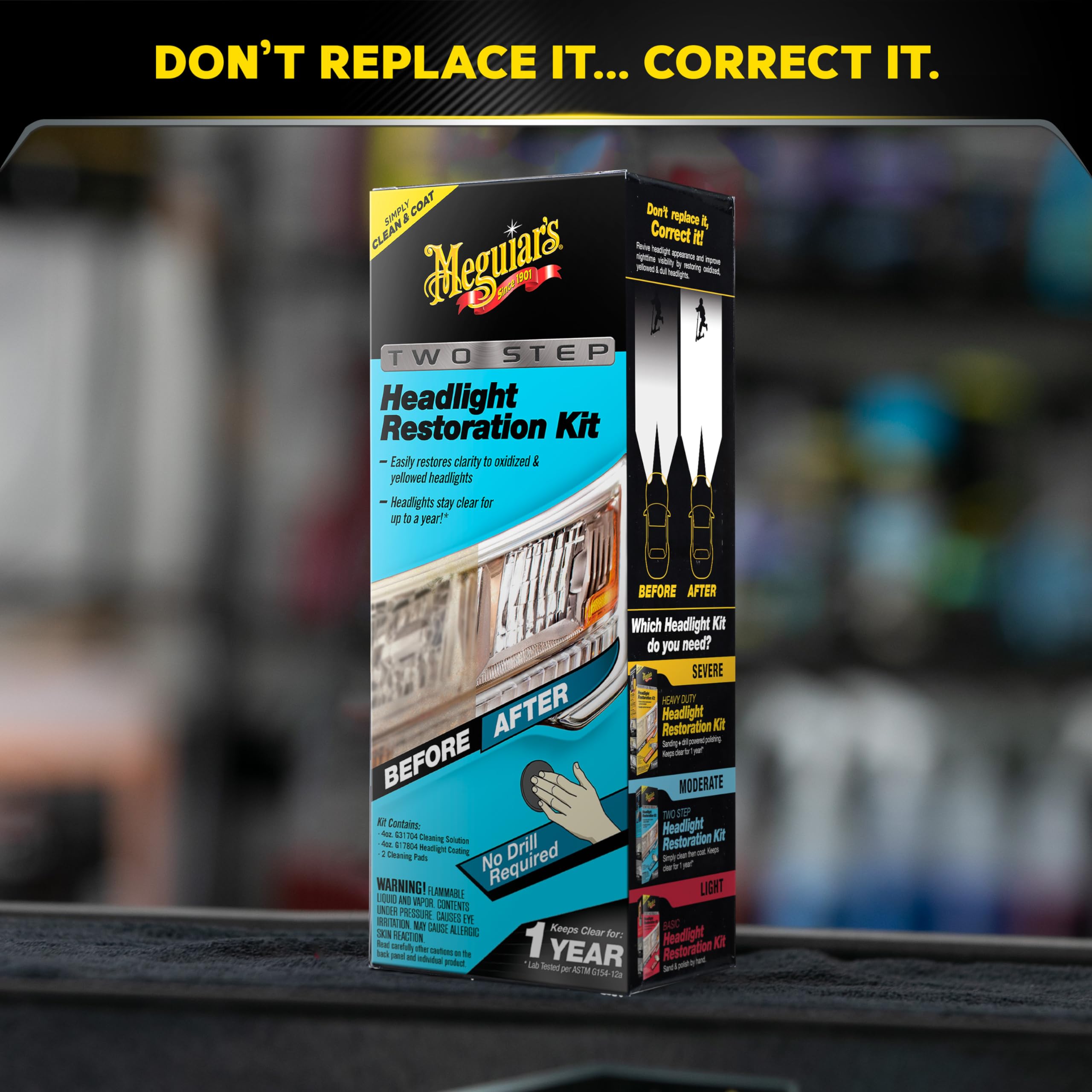 Professional detailer uses Meguiar's kit for DIY headlight restoration