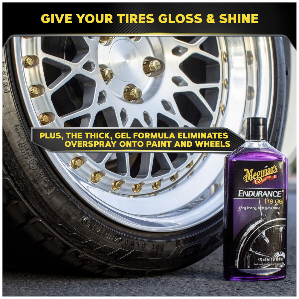 Gel formula prevents overspray and drips for a neat tire finish