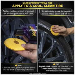 UV protection helps prevent browning on sun exposed tires with Meguiar's gel
