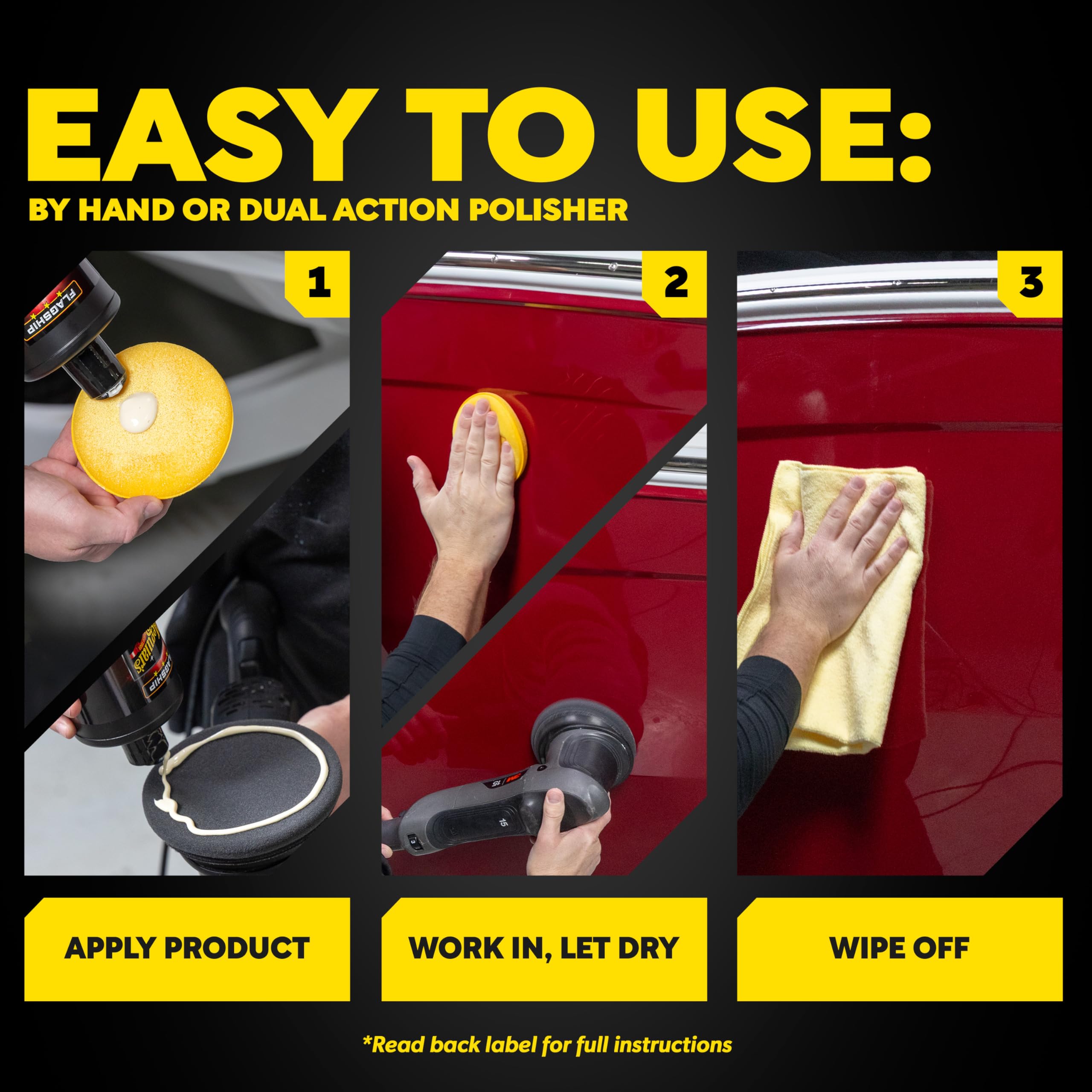 Meguiar's Flagship Marine Wax shows easy by-hand application for beginners.