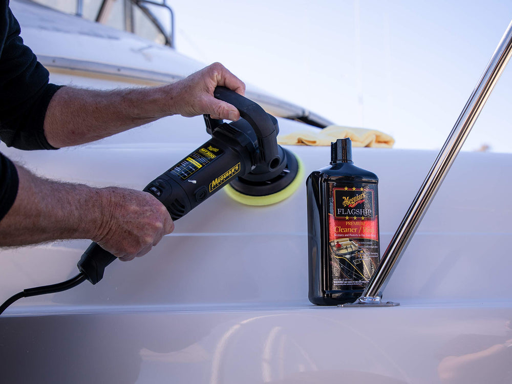 Sunlight on gel coat with Meguiar's Flagship shine