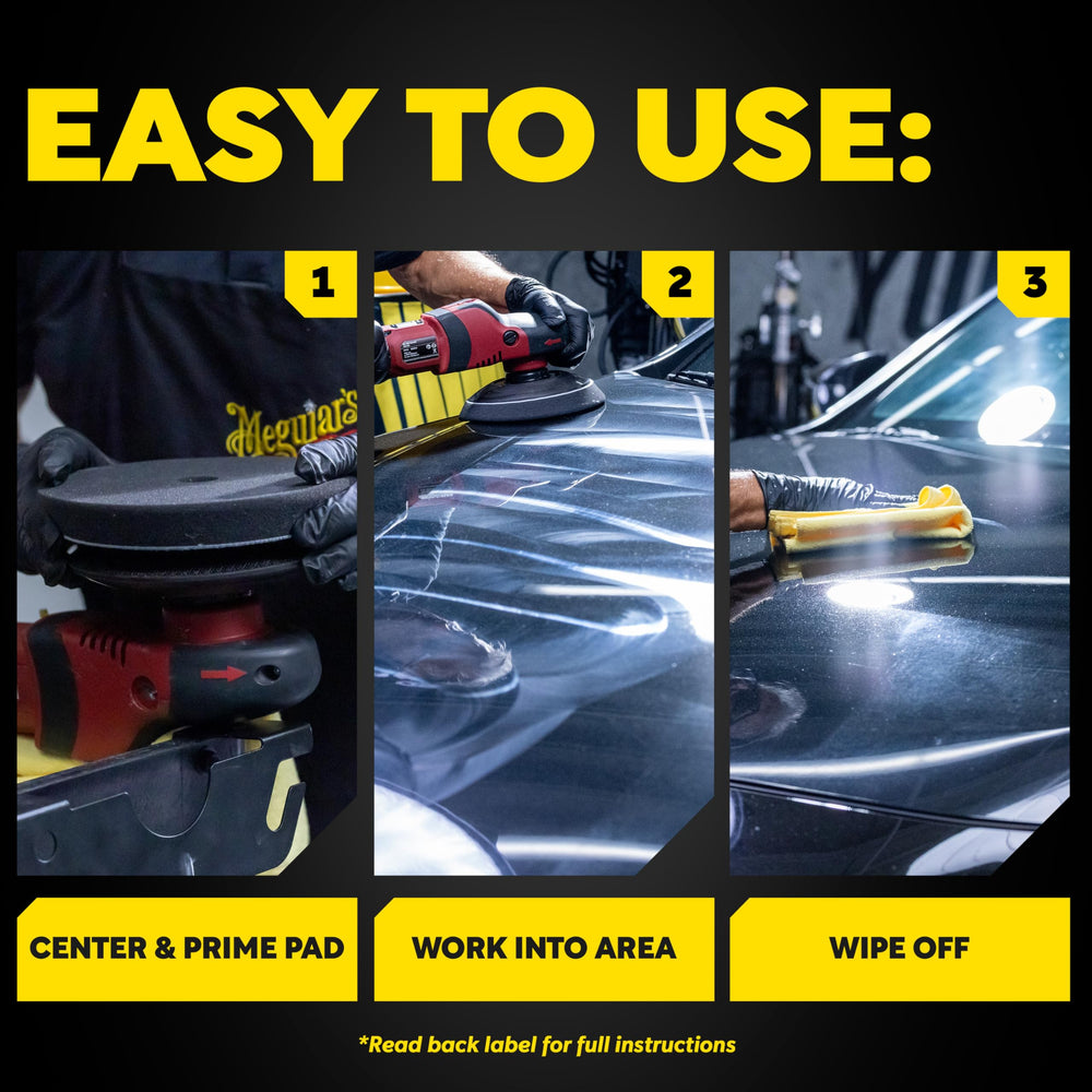 Meguiar's pad applies polish, glaze, wax, or sealant to boost gloss and protection