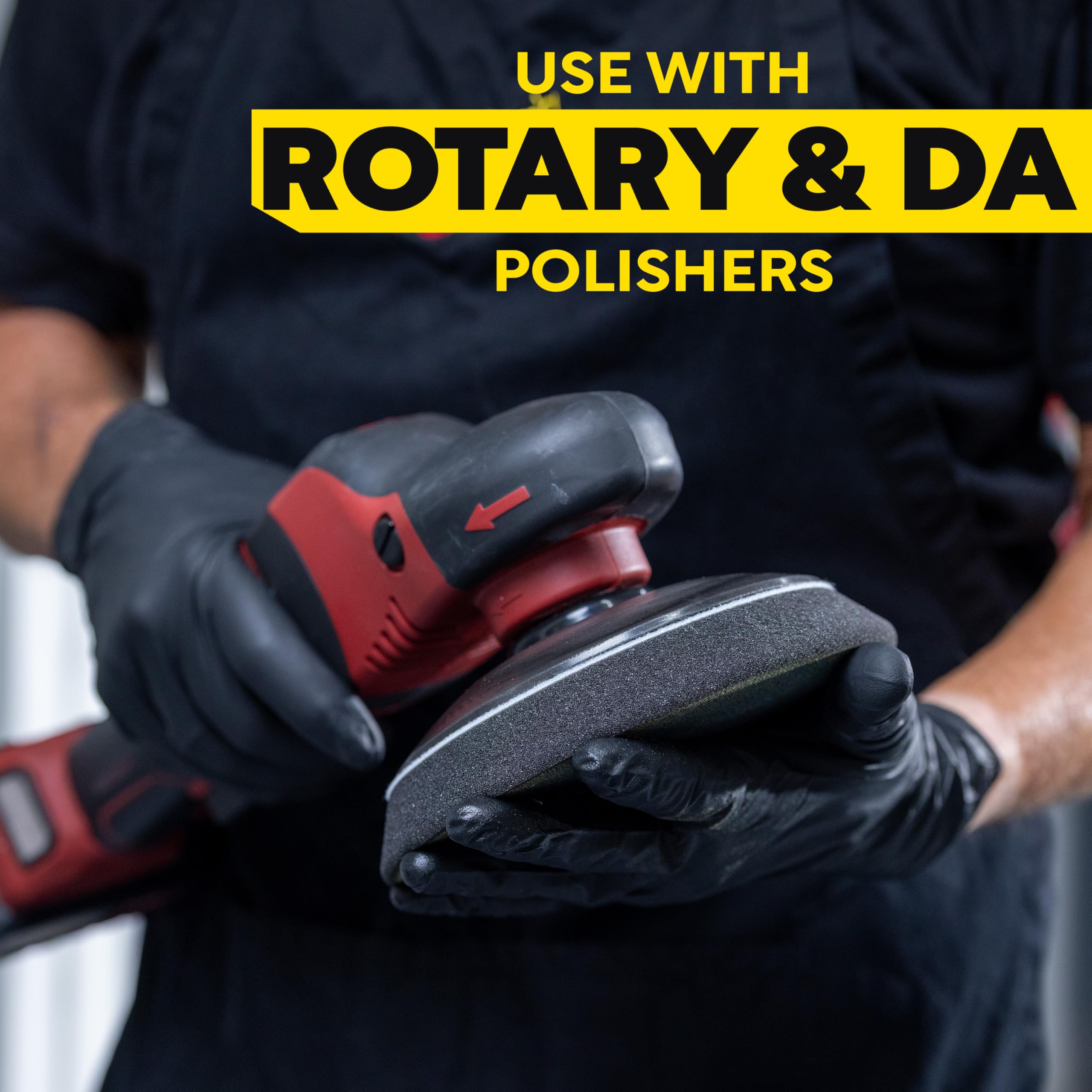 Meguiar's foam pad shown as washable and reusable for sustainable detailing