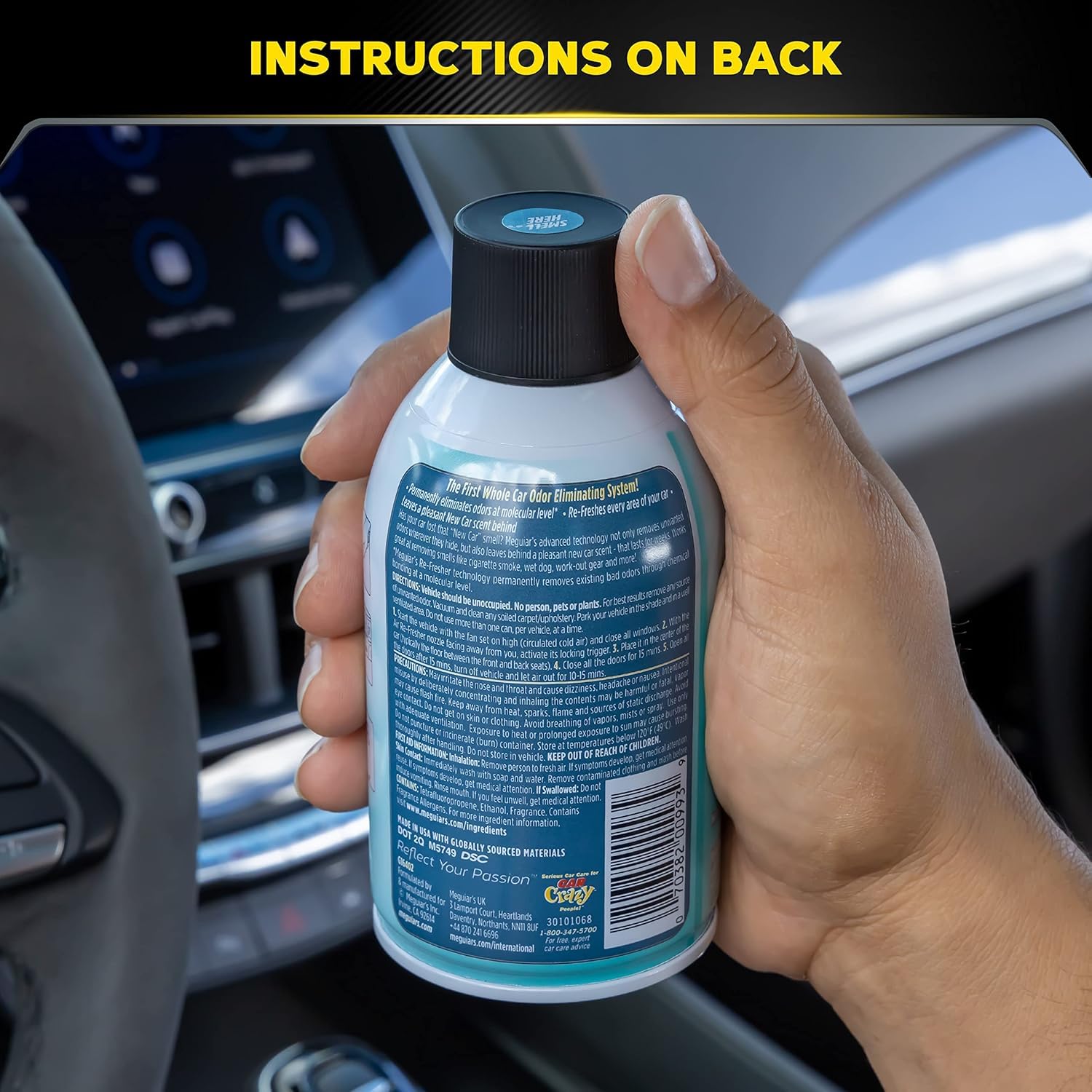 Meguiar's G16402 interior-after-use shot conveys a refreshed cabin feel.