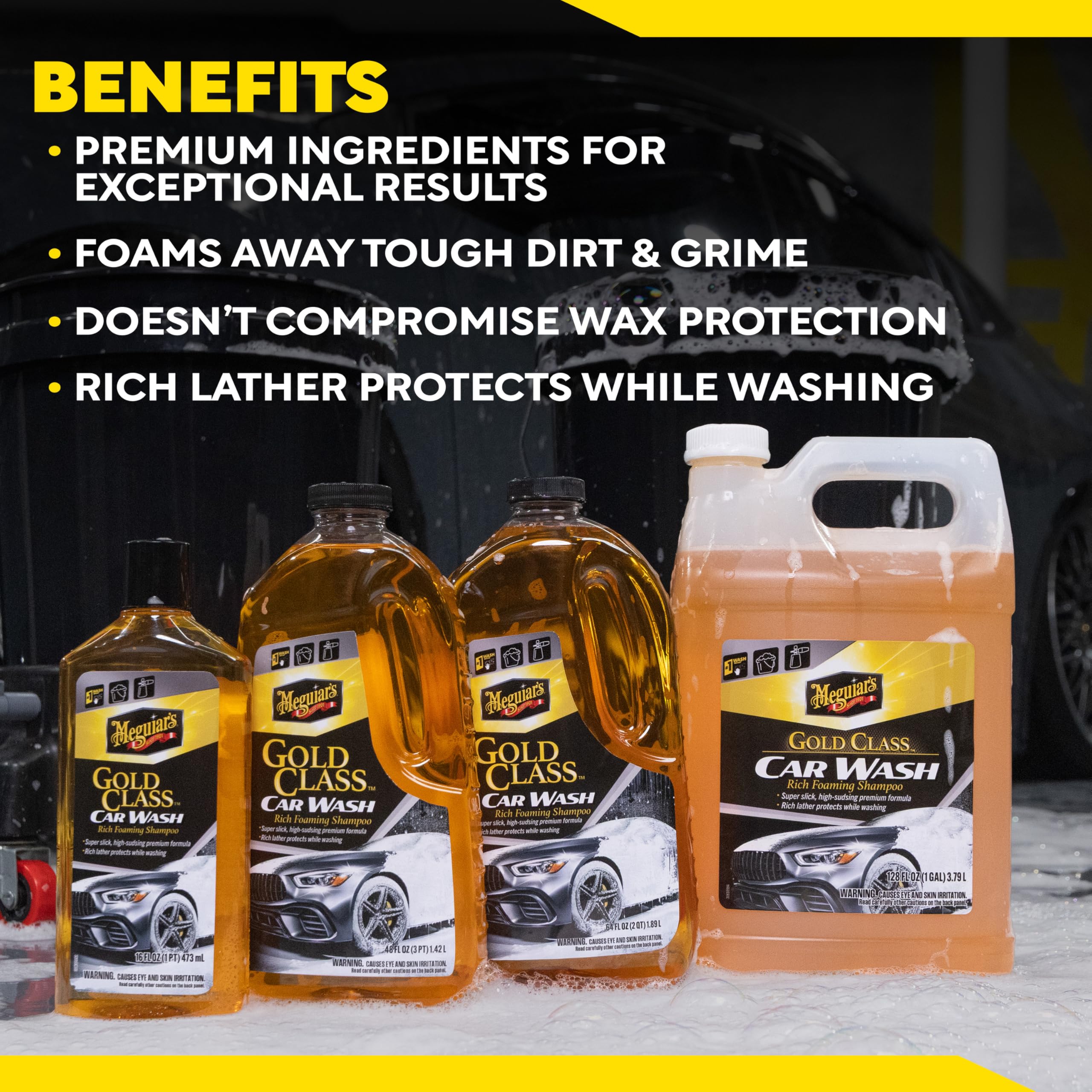 Meguiar's Gold Class 1-gallon bottle ready for detailing enthusiasts