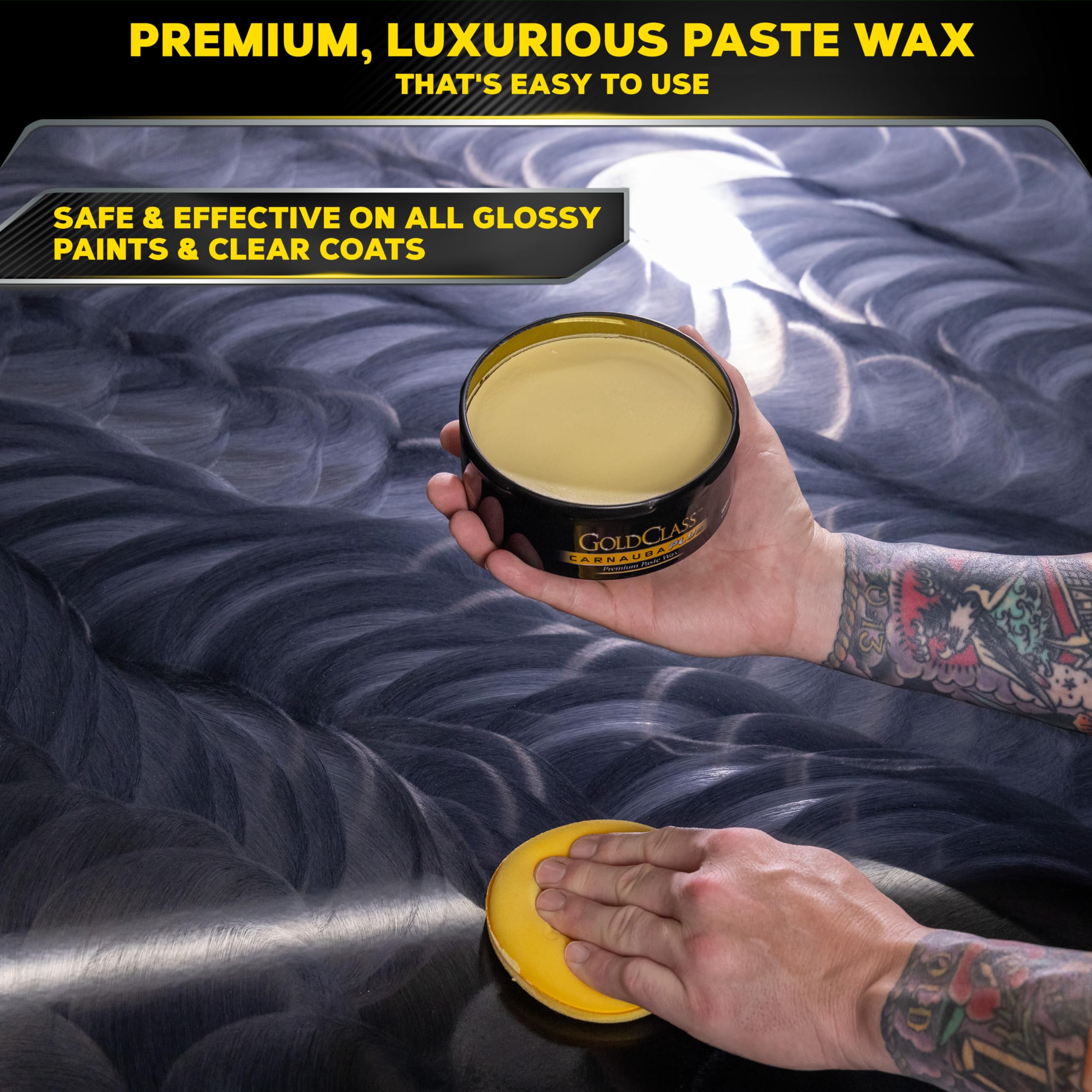 Packaging label of Meguiar’s Gold Class Carnauba Plus Premium Paste Wax