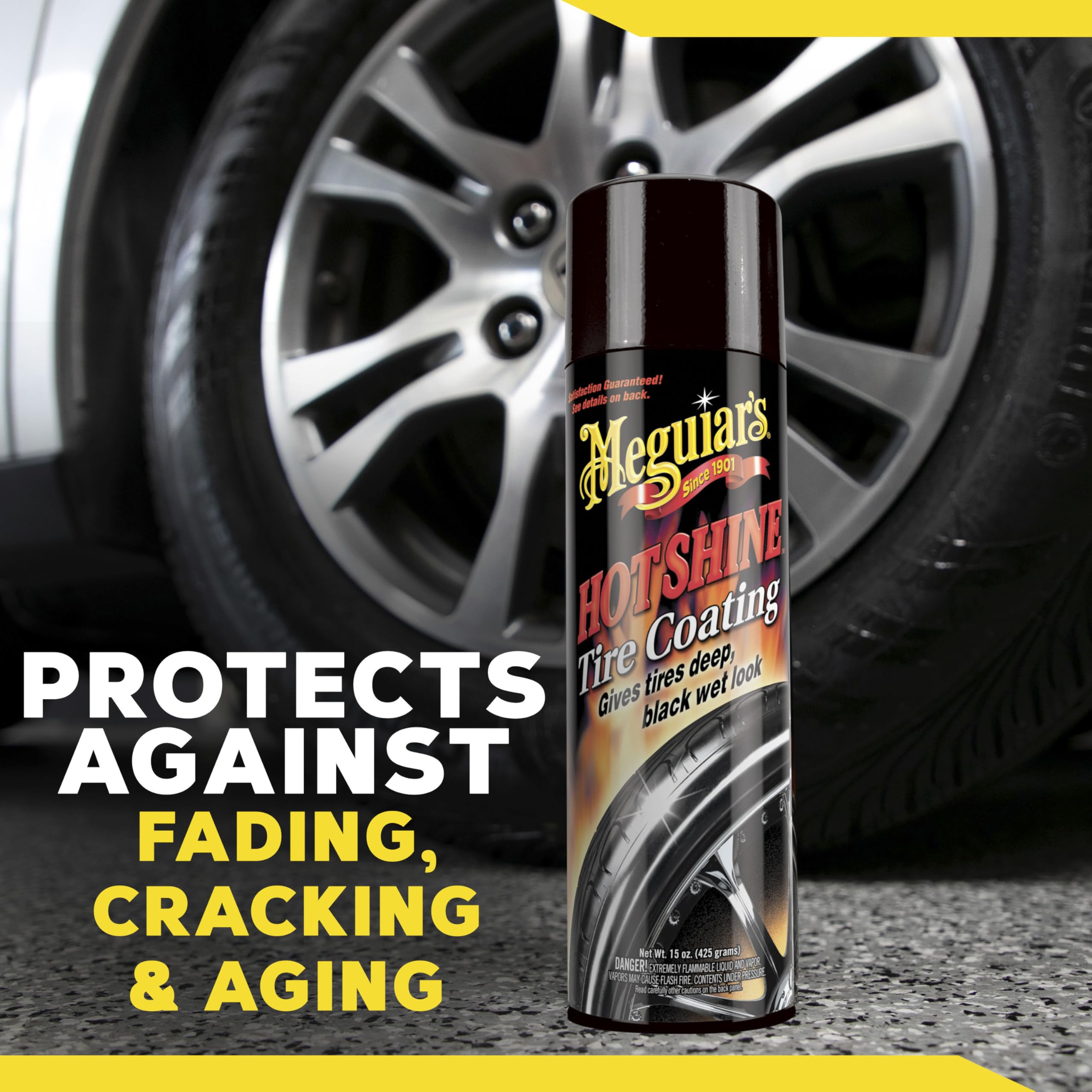 Aerosol spray enables fast, controlled coverage around tire sidewalls.