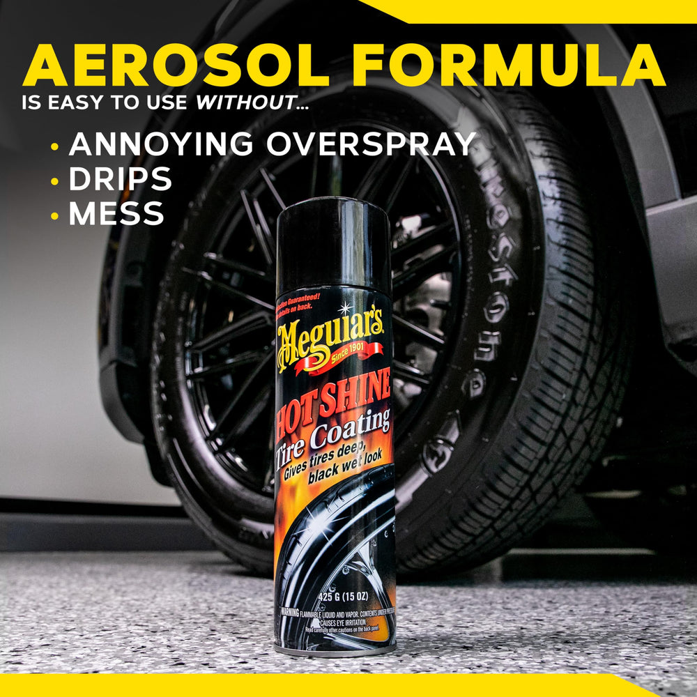 Meguiar's Hot Shine shelf display demonstrates the product's visual impact.
