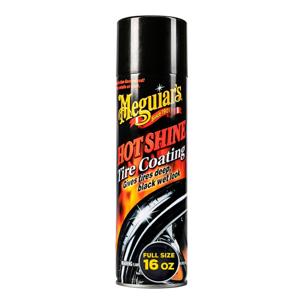 Meguiar's Hot Shine on-tire spray application delivers even, streak-free coverage.