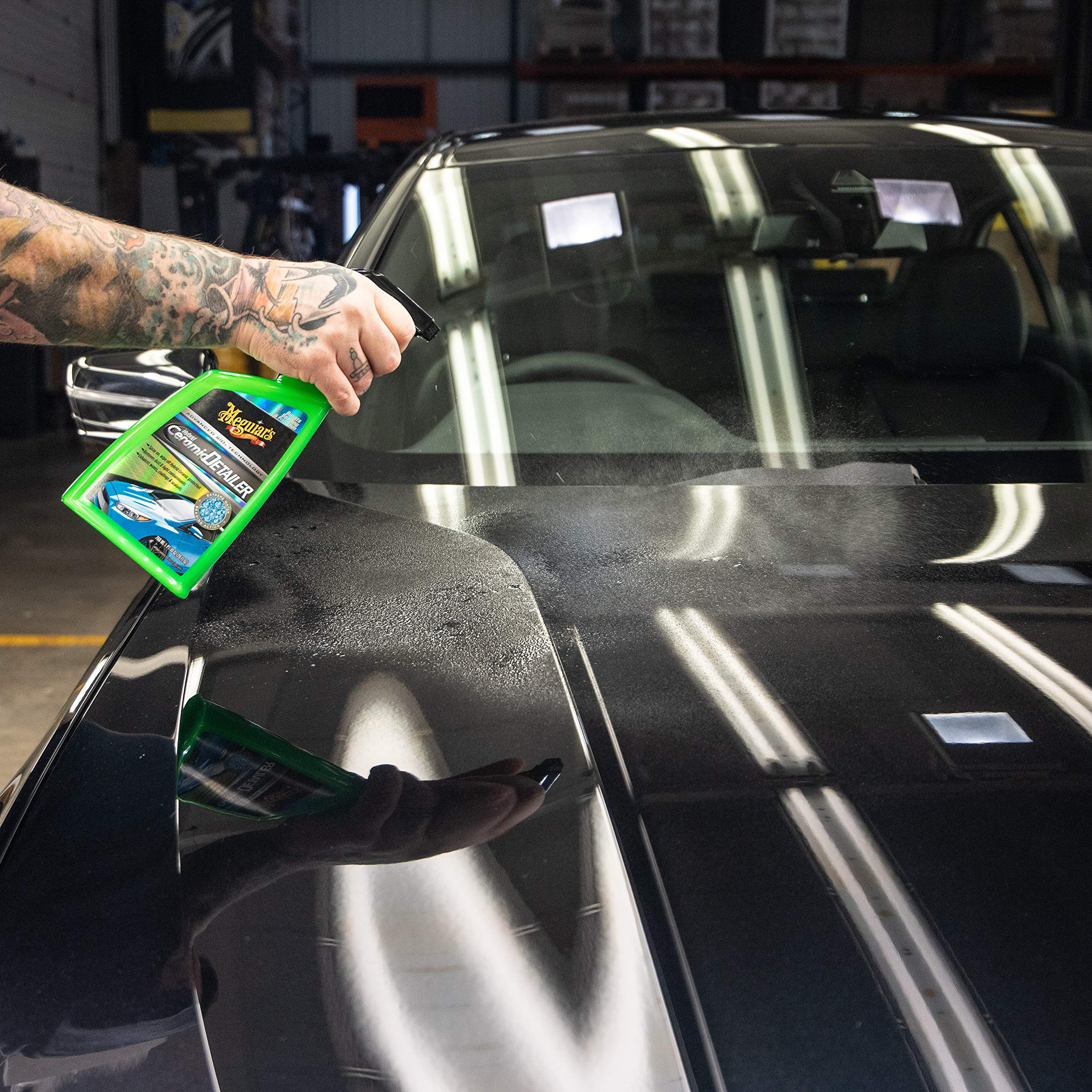 Close-up of SiO2 hybrid ceramic protection from Meguiar's detailer