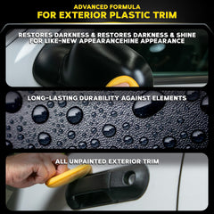 Meguiar's Hybrid Ceramic Trim Restorer adds shine to vinyl and rubber exterior trim.
