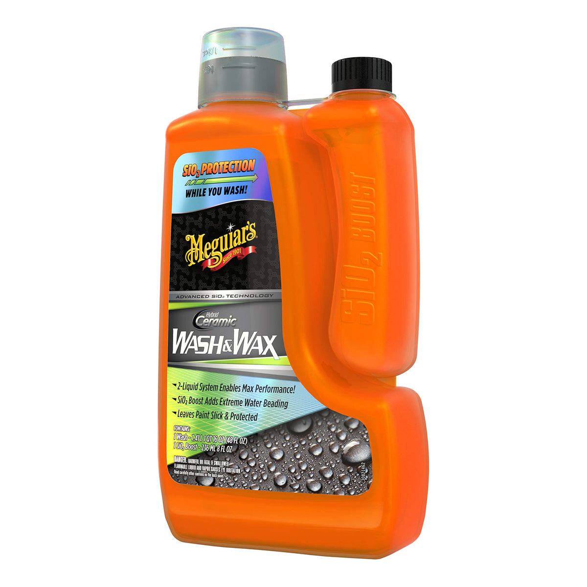 Meguiar's Hybrid Ceramic Wash & Wax bucket with dual liquids for slick cleaning and protection