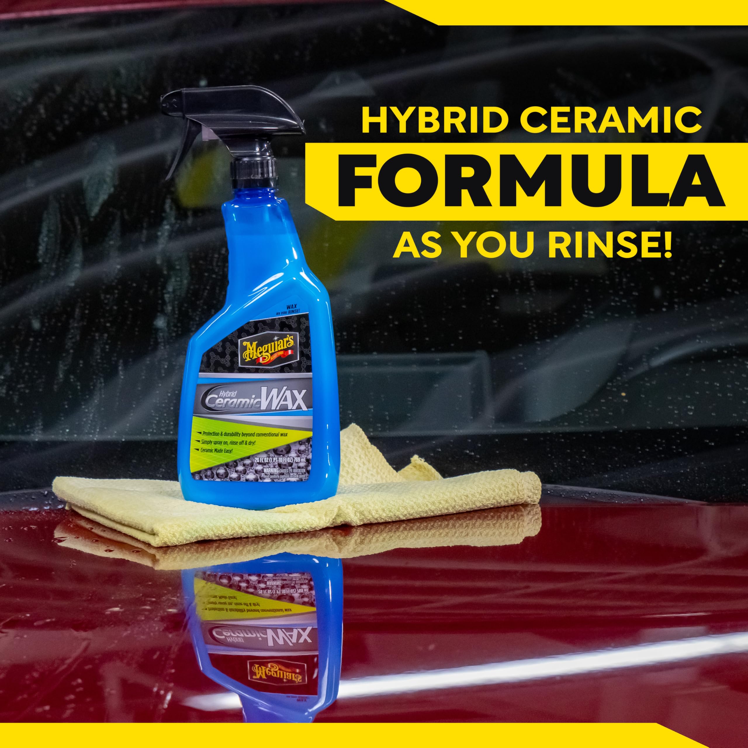 Glossy finish achieved with Meguiar's ceramic wax after wash