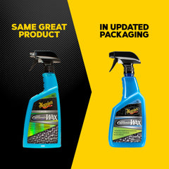 Meguiar's Hybrid Ceramic Wax being sprayed on a car during rinse-off