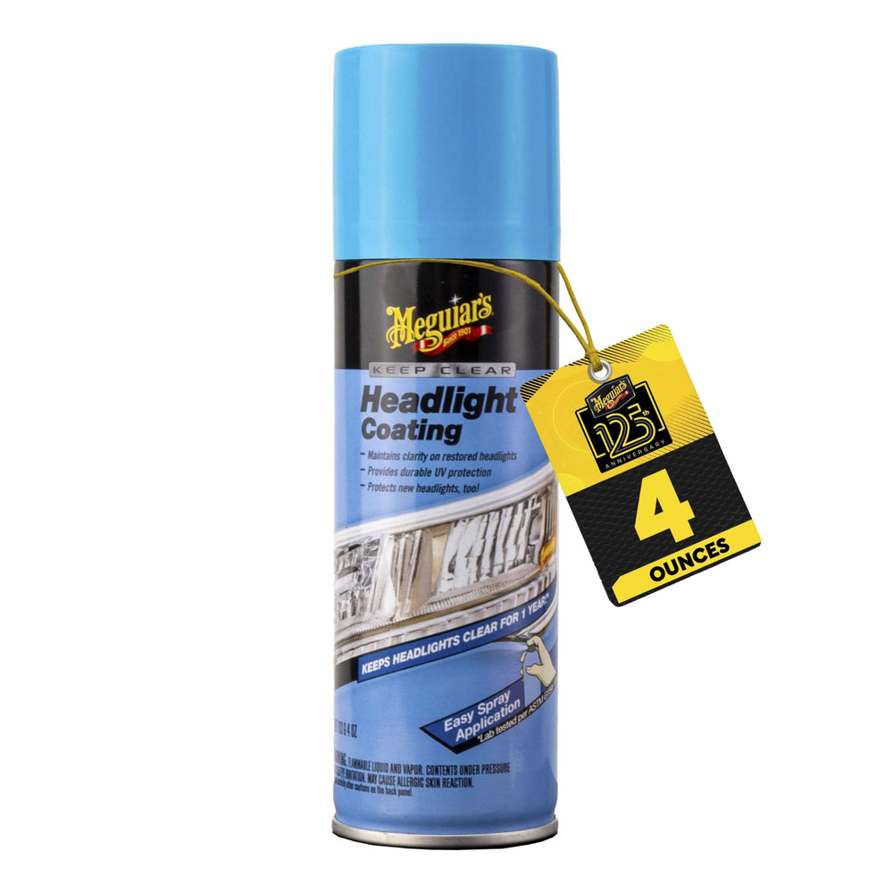 Meguiar's Keep Clear Headlight Coating aerosol application for crystal-clear headlights