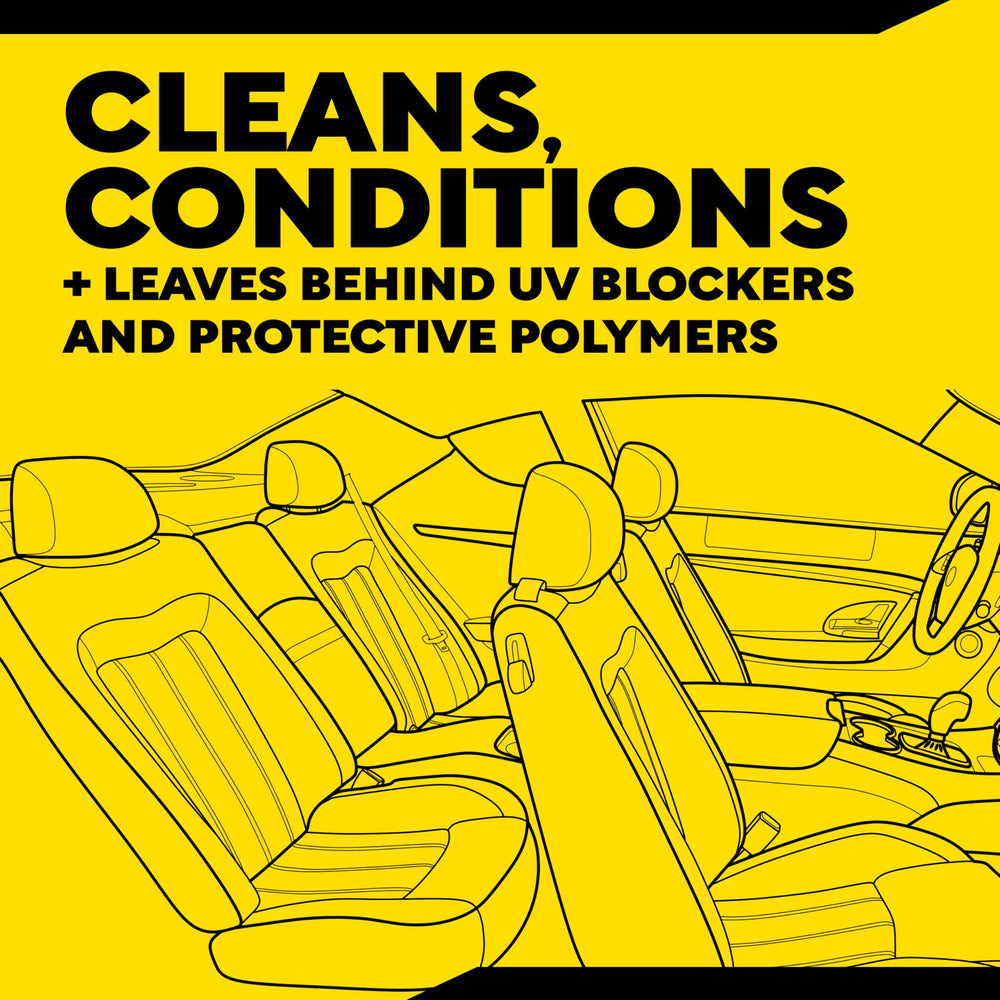 Meguiar's Leather Care Kit 3-inch backing plate attached to a drill for deep cleaning
