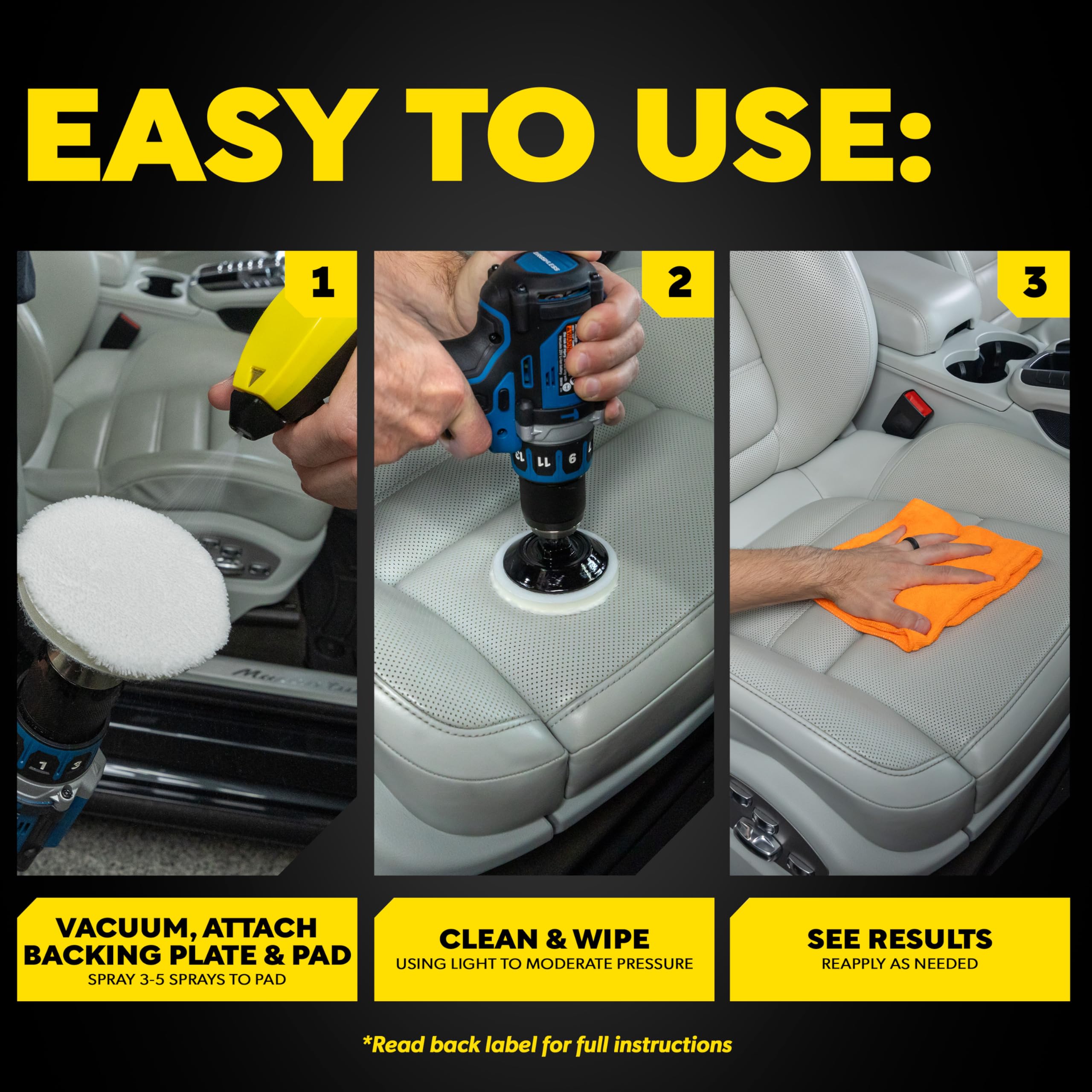 Meguiar's Leather Care Kit microfiber towel for gentle wipe-off and finish