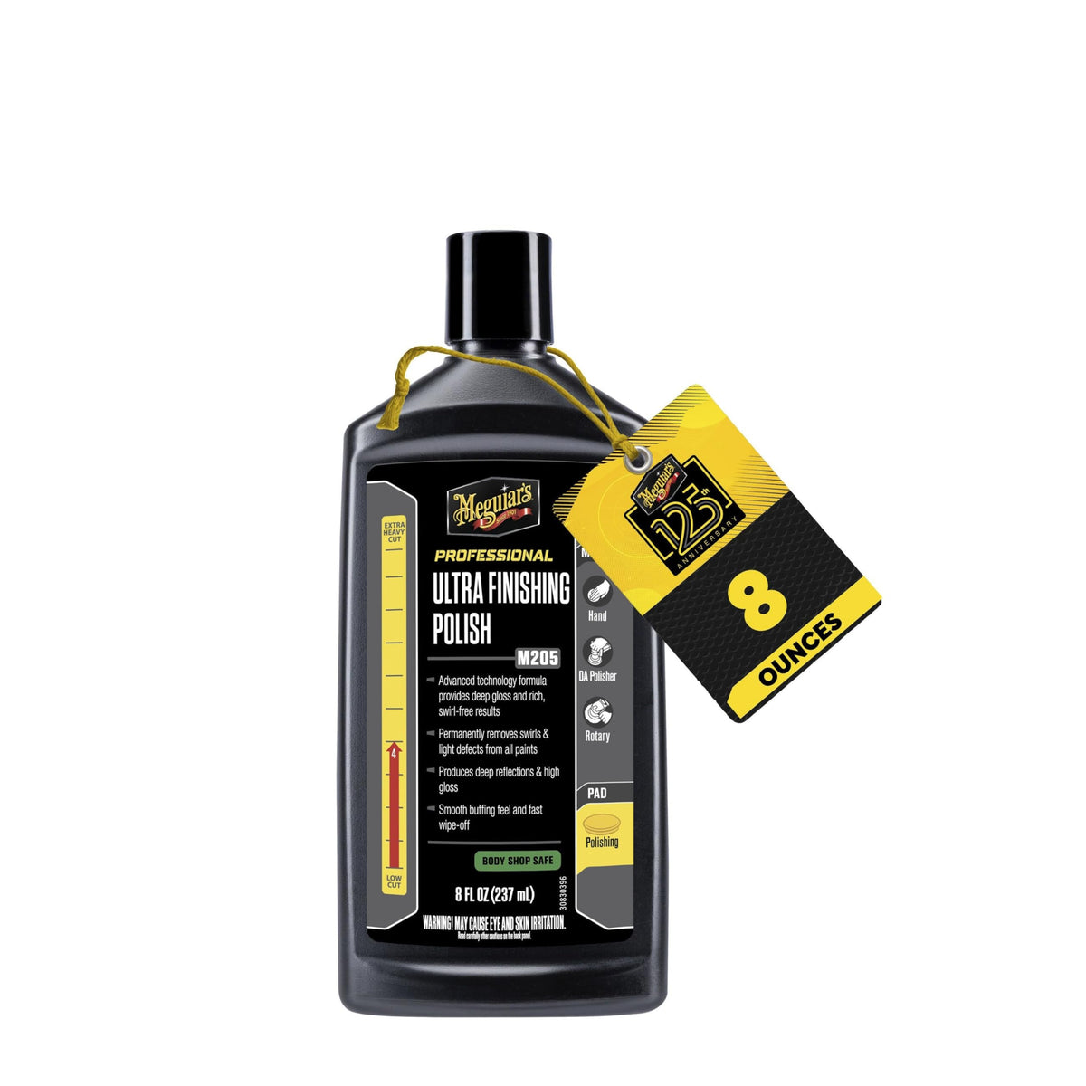Meguiar's M205 mirror glaze jar for showroom-ready gloss after compounding