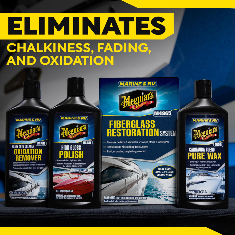 Meguiar's M4965 restorer delivers a brilliant finish that stands up to saltwater.