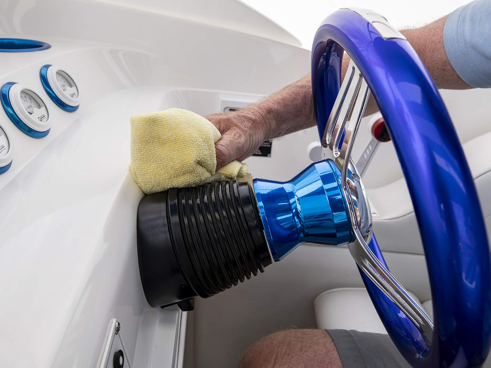 Meguiar's M5716 after-clean shine on vinyl shows natural sheen without greasy residue
