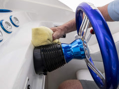 Meguiar's M5716 after-clean shine on vinyl shows natural sheen without greasy residue