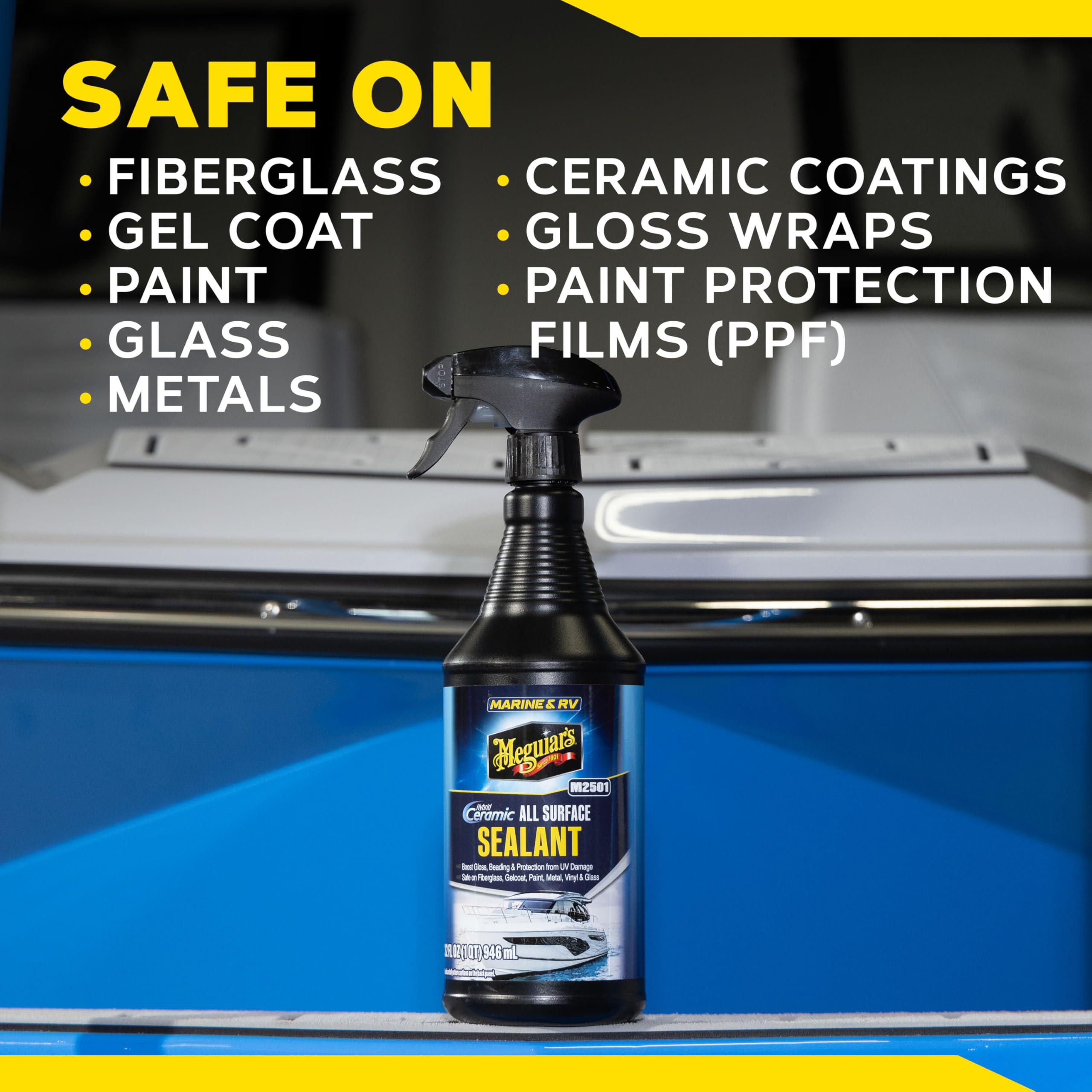 Drying aid and protection in one step for quick maintenance on boats.