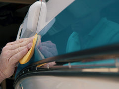 Before and after shine with Meguiar's Once Step Wax highlighting showroom gloss and protection.