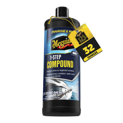 Meguiar's Marine/RV One Step Compound cleans fiberglass for a bright gloss.