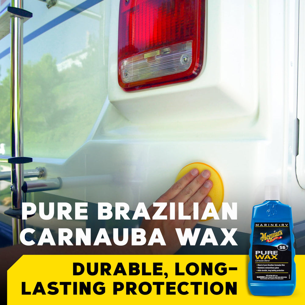 Meguiar's Marine/RV Pure Wax hand-application on fiberglass gel coat