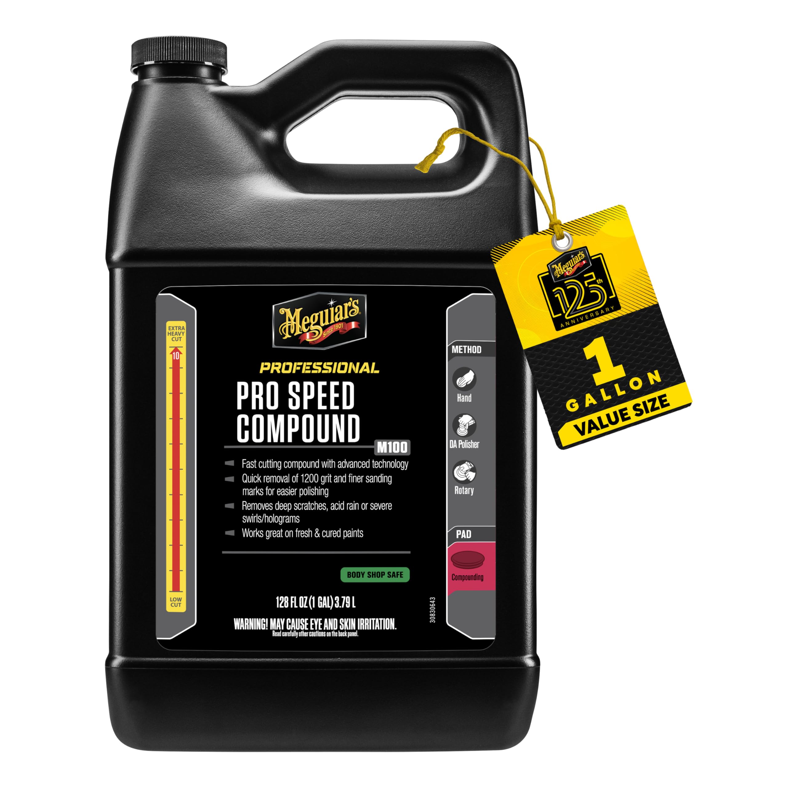 Meguiar's Mirror Glaze Ultra Pro Speed Compound bottle for professional defect removal.