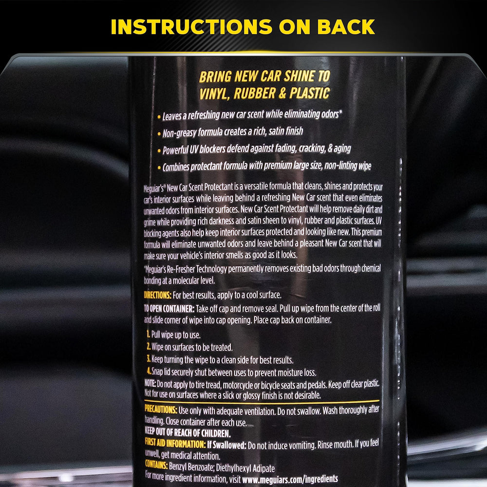 Meguiar's New Car Scent Protectant Wipes fresh new car aroma after use