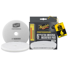 Meguiar's Pro M6MFP2 6-inch pad pack used with a DA polisher for defect removal.