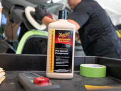 Meguiar's Pro Speed Compound M10032 – deep-scratch removal preparation for polishing.