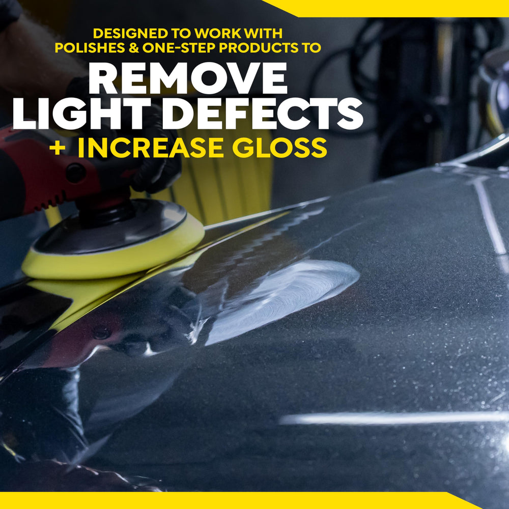 Meguiar's polishing pad demonstrates swirl and scratch removal with Meguiar's compounds