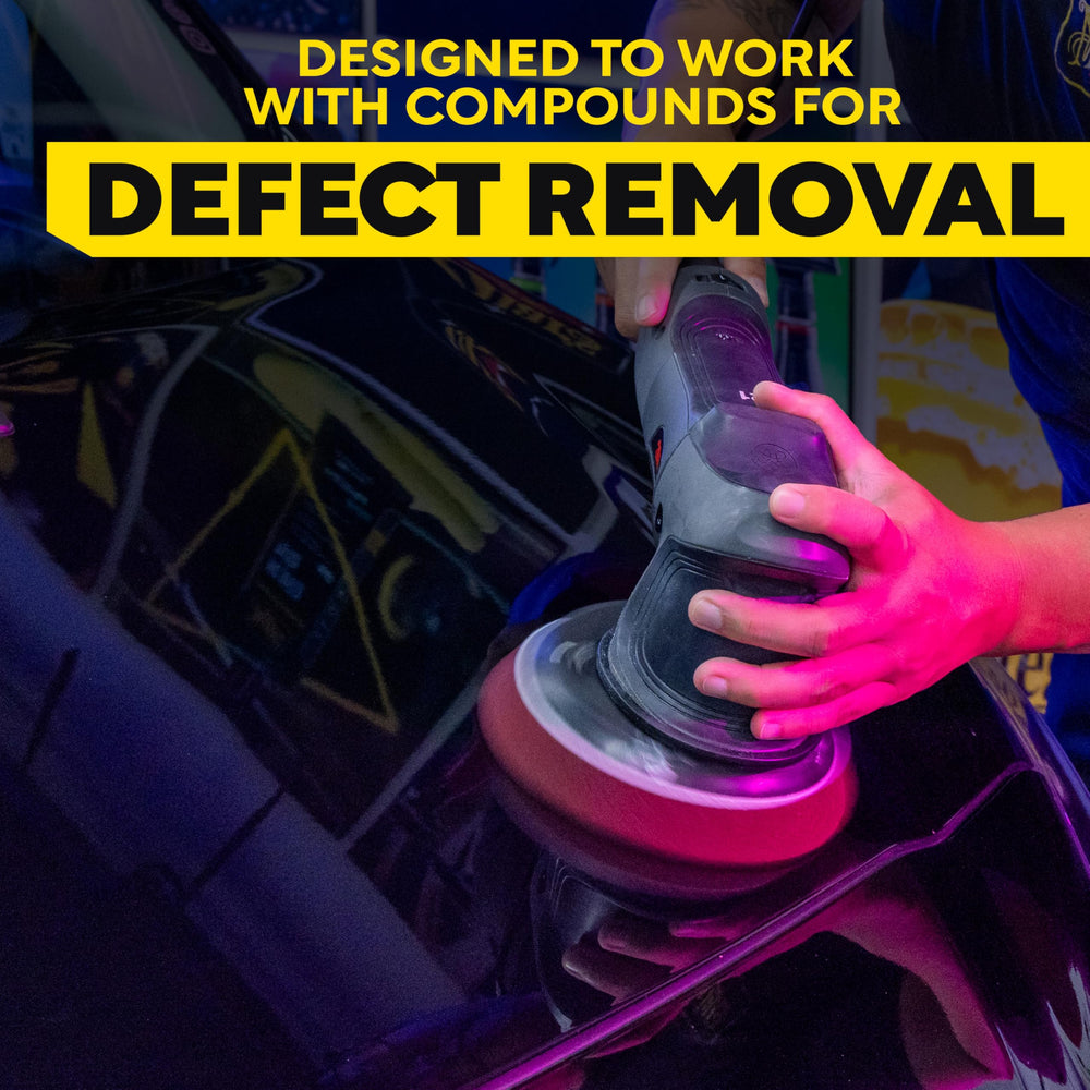 Meguiar's pad applied on painted surface for enhanced gloss.