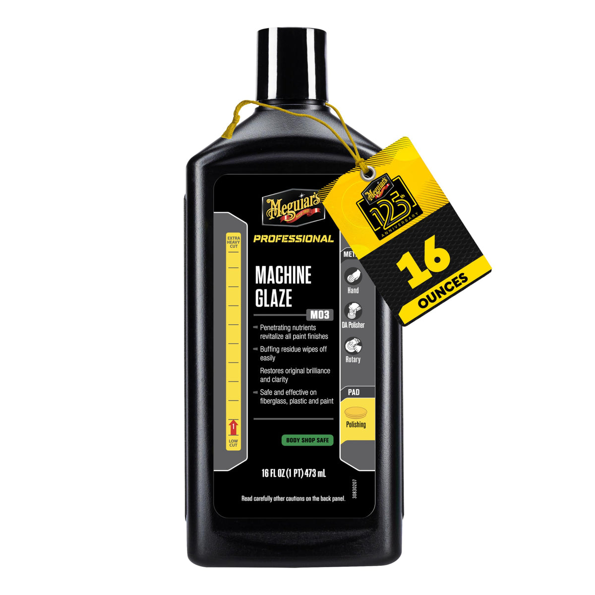 Meguiar's Machine Glaze M0316 delivers high gloss and swirl removal for professional detailing.