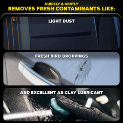 Meguiar's Quik Detailer demonstrates high-lubricity wipe to reduce scratches.