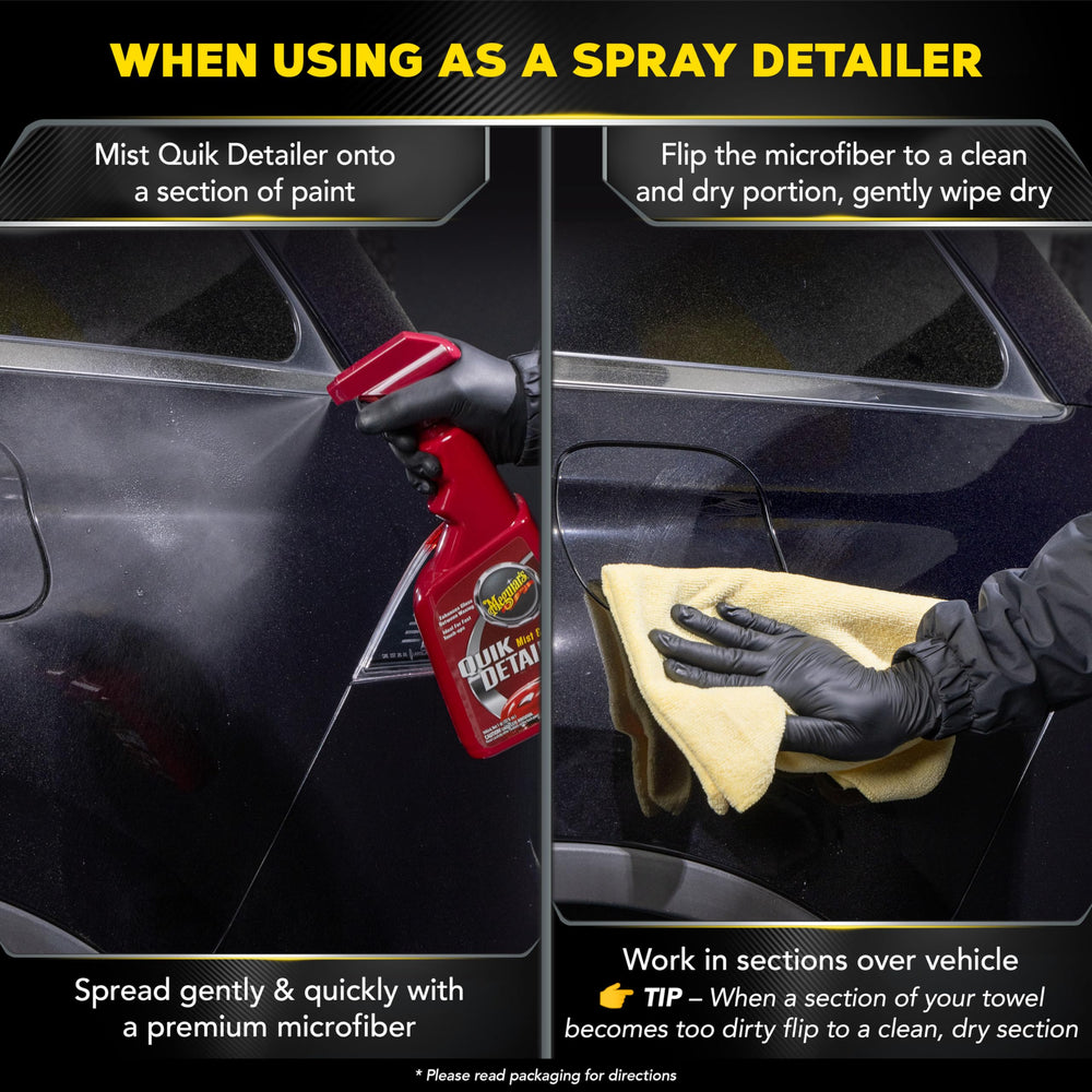 Meguiar's Quik Detailer protects wax while cleaning painted surfaces.