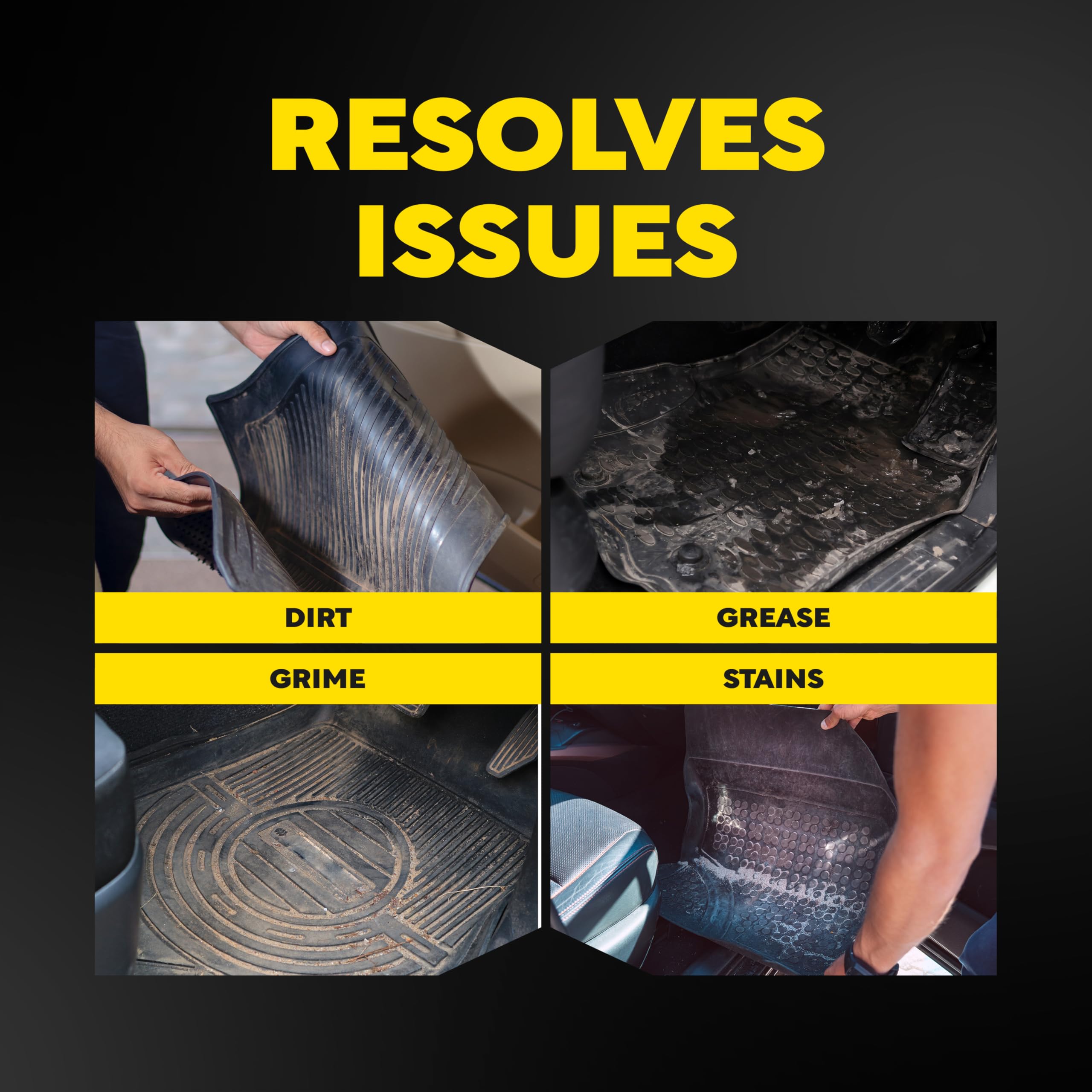 Meguiar's Quik Solutions UV-protection matte finish on rubber and plastic mats