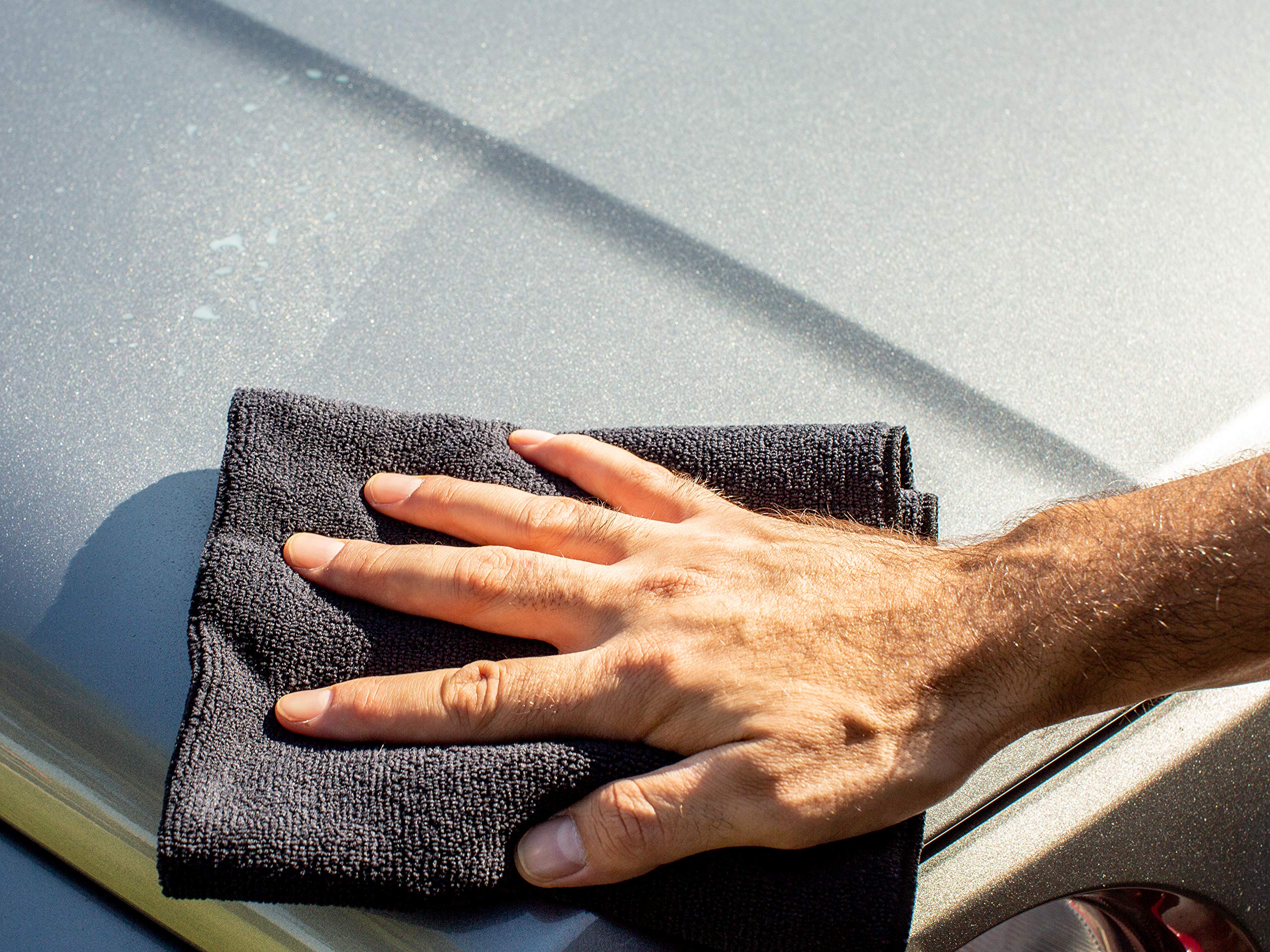 Meguiar's clay kit microfiber towel assists drying and buffing to glass-like finish.