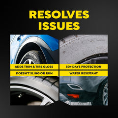 Meguiar's gel on tire sidewall delivering deep black wet-look shine
